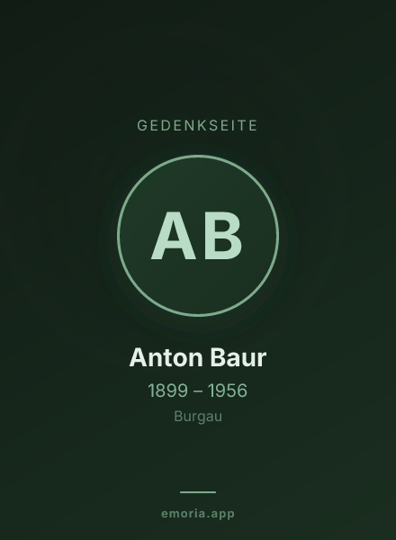 Gedenkportrait von Anton Baur