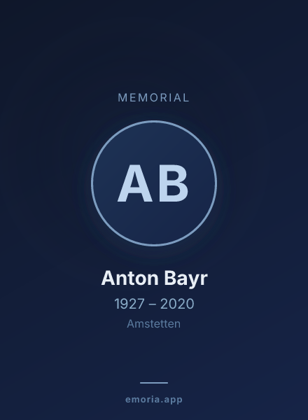 Memorial portrait of Anton Bayr