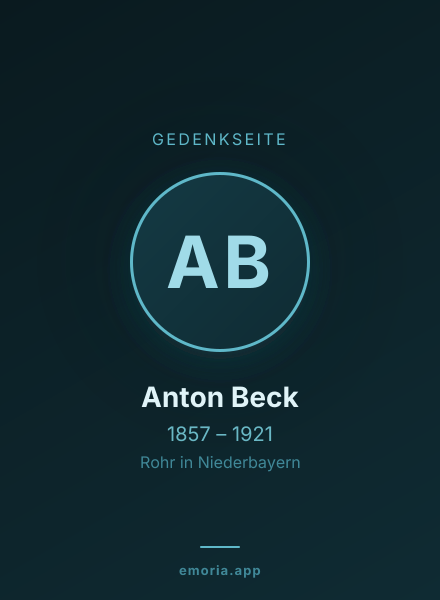 Gedenkportrait von Anton Beck