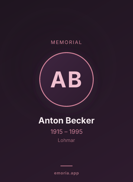 Memorial portrait of Anton Becker