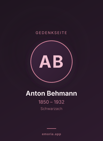 Gedenkportrait von Anton Behmann