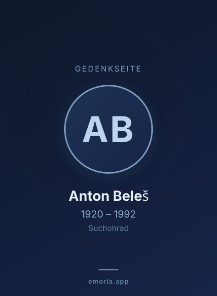 Gedenkportrait von Anton Beleš