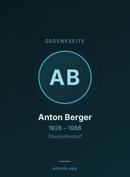 Gedenkportrait von Anton Berger