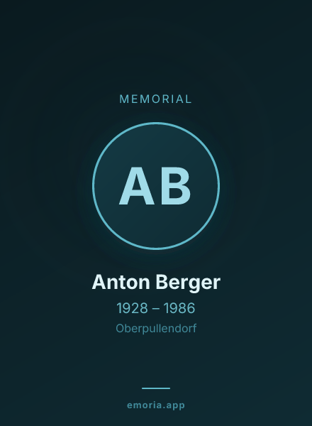 Memorial portrait of Anton Berger