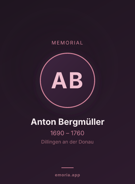 Memorial portrait of Anton Bergmüller