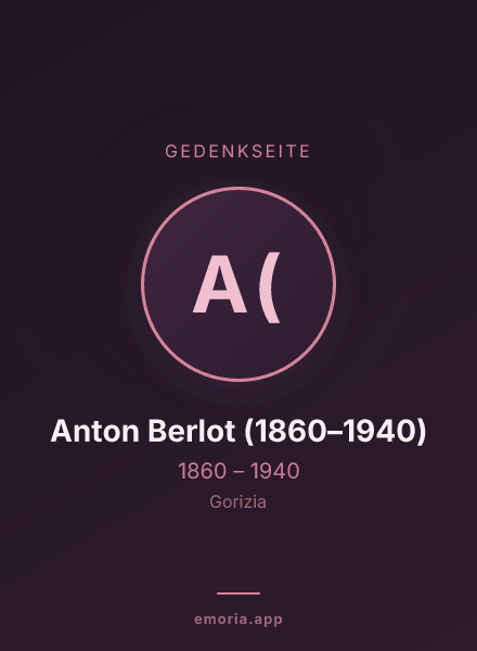 Gedenkportrait von Anton Berlot (1860–1940)