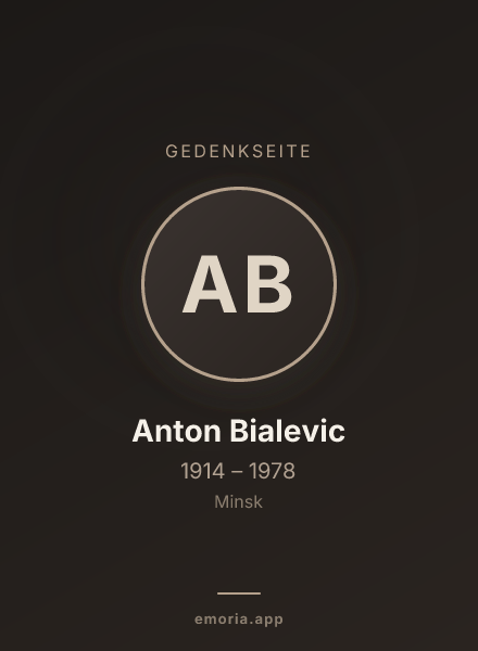 Gedenkportrait von Anton Bialevic
