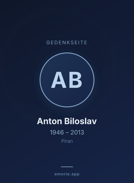 Gedenkportrait von Anton Biloslav