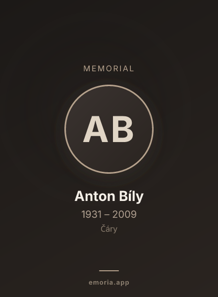 Memorial portrait of Anton Bíly