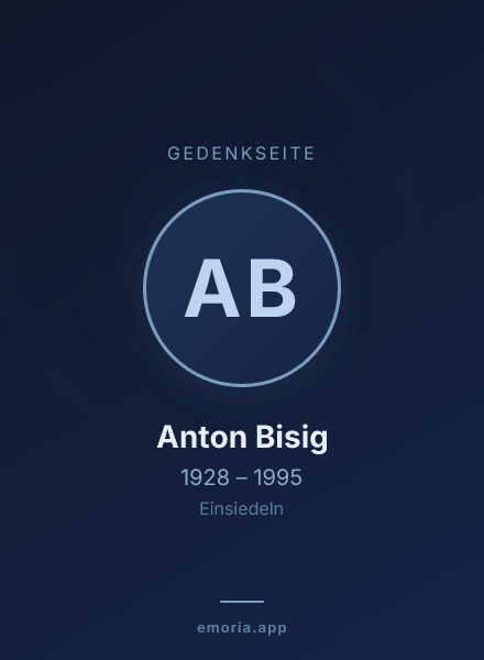 Gedenkportrait von Anton Bisig