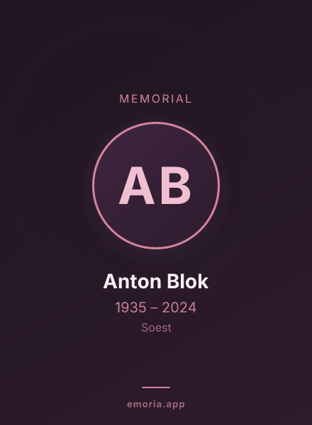 Memorial portrait of Anton Blok