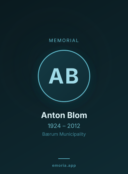 Memorial portrait of Anton Blom