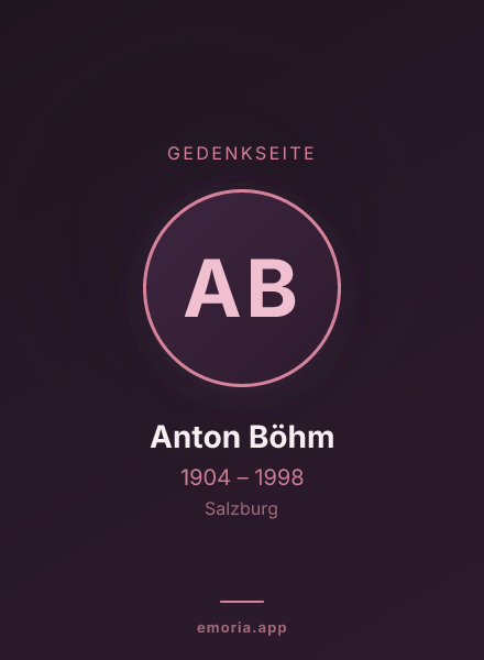 Gedenkportrait von Anton Böhm