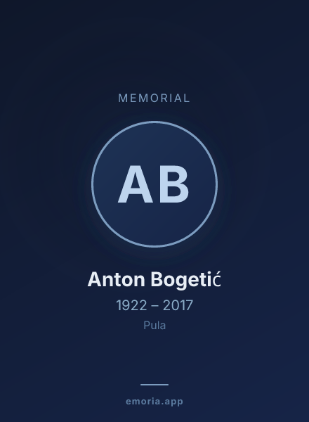 Memorial portrait of Anton Bogetić