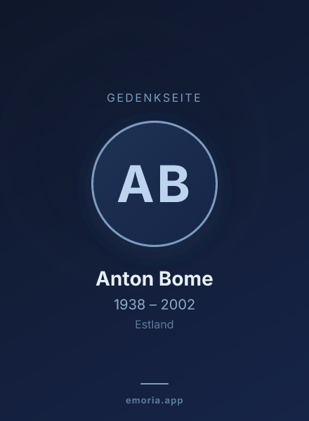 Gedenkportrait von Anton Bome