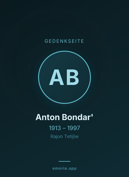Gedenkportrait von Anton Bondar'