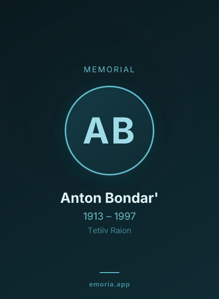 Memorial portrait of Anton Bondar'