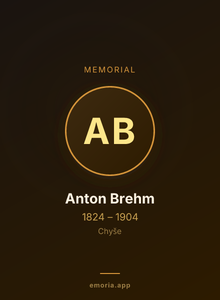 Memorial portrait of Anton Brehm