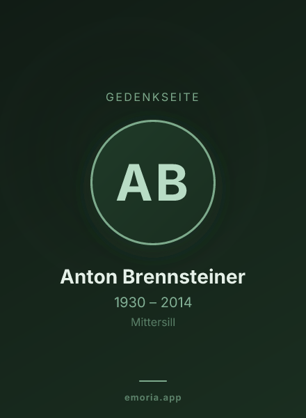 Gedenkportrait von Anton Brennsteiner
