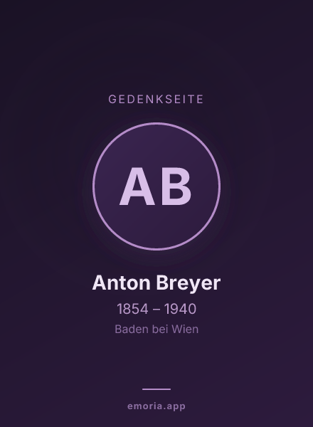 Gedenkportrait von Anton Breyer