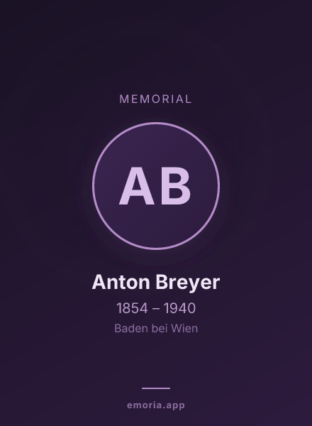 Memorial portrait of Anton Breyer