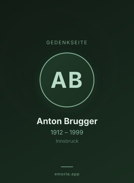 Gedenkportrait von Anton Brugger