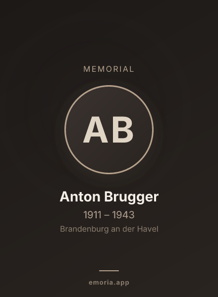 Memorial portrait of Anton Brugger