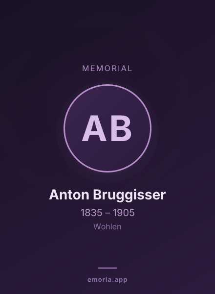 Memorial portrait of Anton Bruggisser
