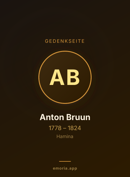 Gedenkportrait von Anton Bruun