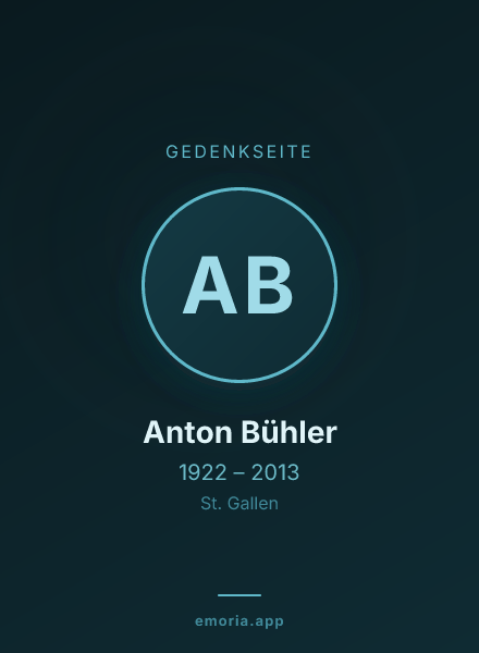 Gedenkportrait von Anton Bühler