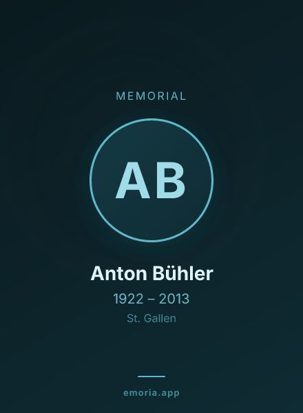 Memorial portrait of Anton Bühler