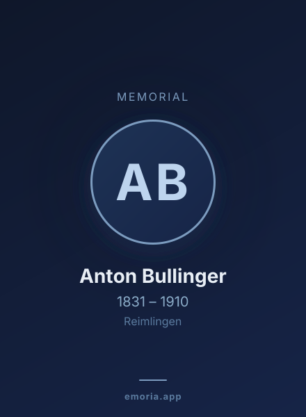 Memorial portrait of Anton Bullinger