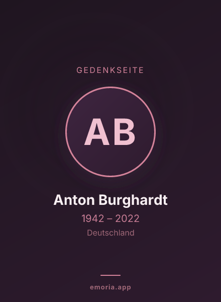 Gedenkportrait von Anton Burghardt
