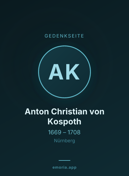 Gedenkportrait von Anton Christian von Kospoth
