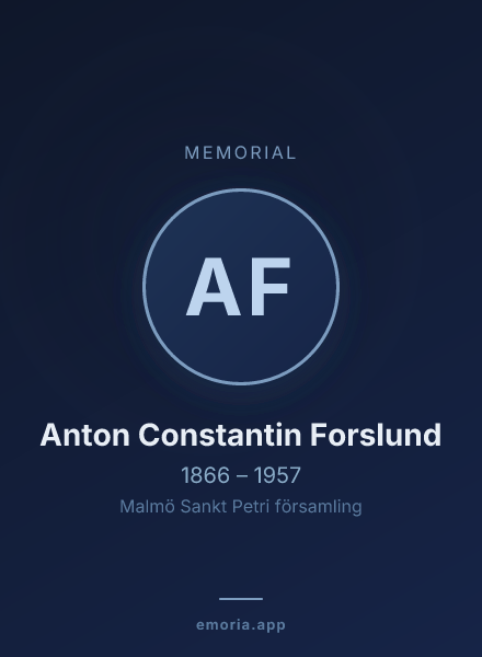 Memorial portrait of Anton Constantin Forslund
