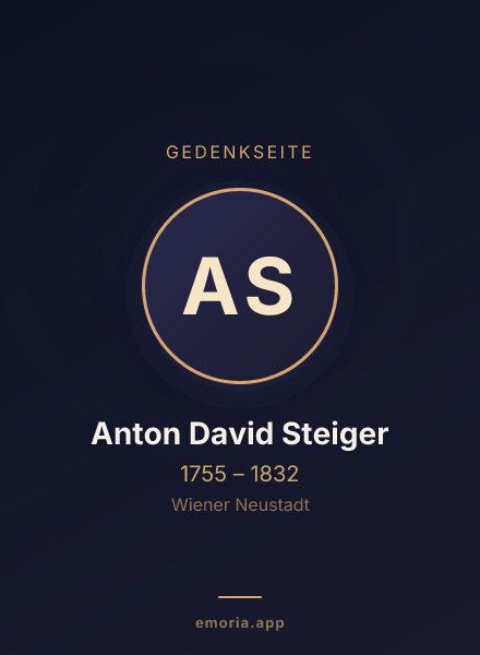 Gedenkportrait von Anton David Steiger