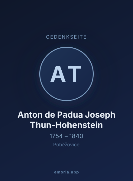 Gedenkportrait von Anton de Padua Joseph Thun-Hohenstein