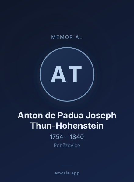 Memorial portrait of Anton de Padua Joseph Thun-Hohenstein
