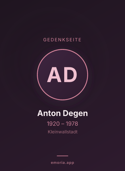 Gedenkportrait von Anton Degen