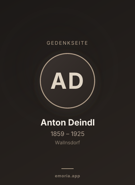 Gedenkportrait von Anton Deindl