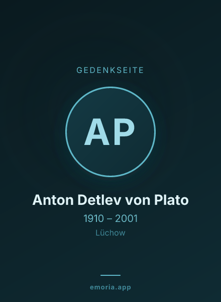 Gedenkportrait von Anton Detlev von Plato