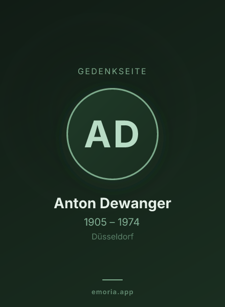 Gedenkportrait von Anton Dewanger