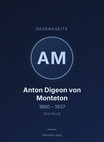 Gedenkportrait von Anton Digeon von Monteton