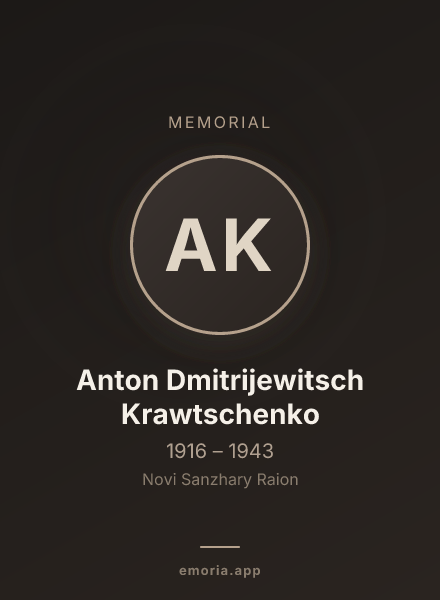 Memorial portrait of Anton Dmitrijewitsch Krawtschenko