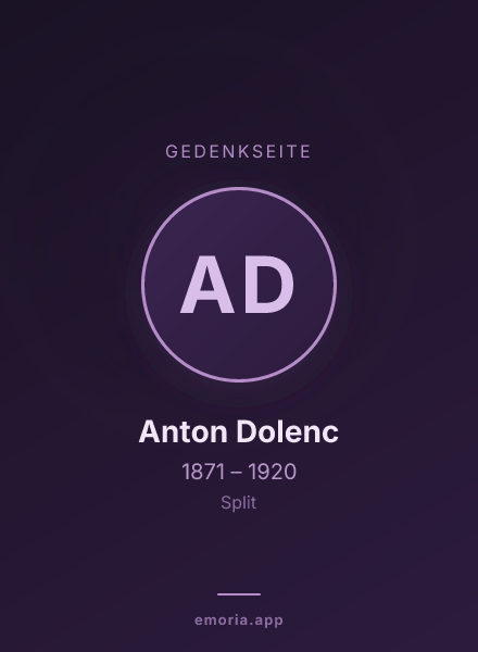 Gedenkportrait von Anton Dolenc