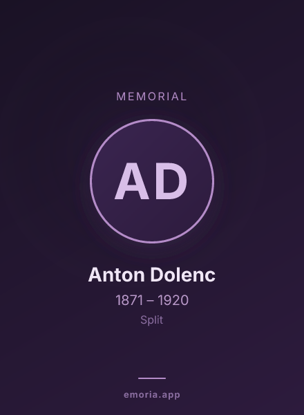 Memorial portrait of Anton Dolenc