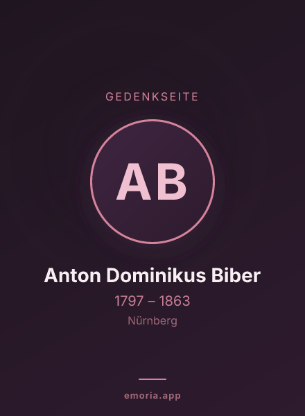 Gedenkportrait von Anton Dominikus Biber