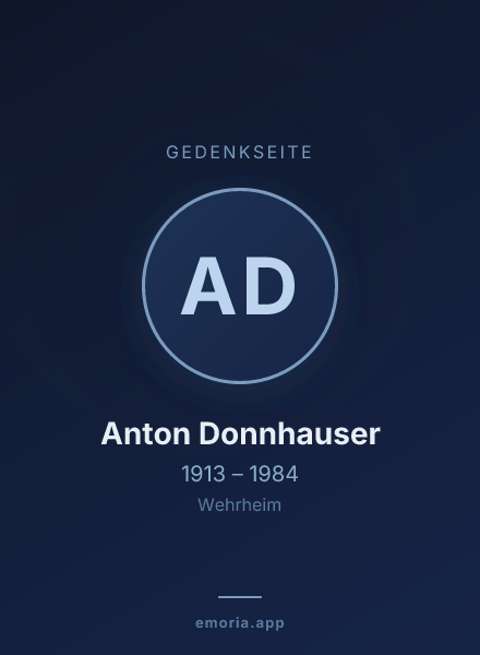Gedenkportrait von Anton Donnhauser