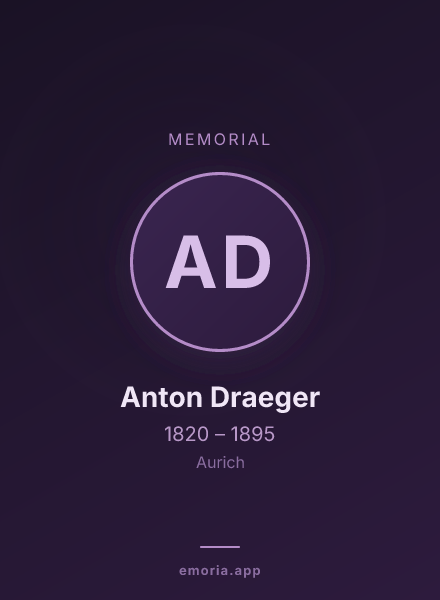 Memorial portrait of Anton Draeger