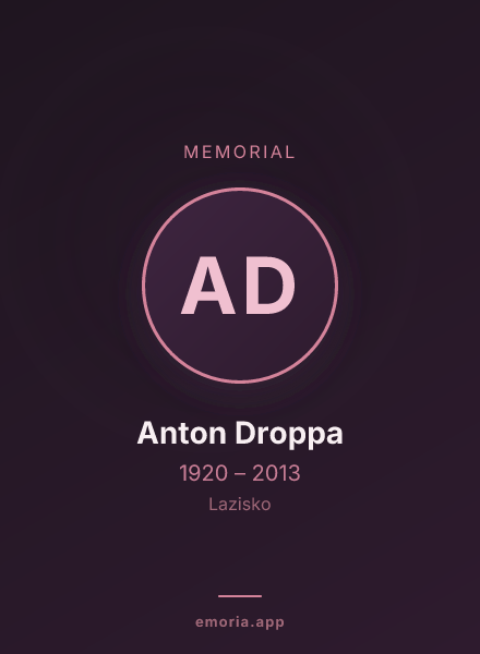 Memorial portrait of Anton Droppa